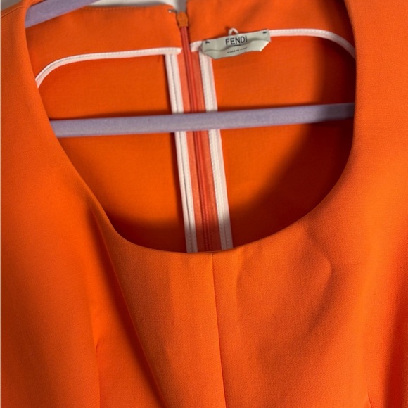 Fendi Orange A-Line Midi, Scoop Neck & Sleeveless, Cocktail Dress - Picture 9 of 9